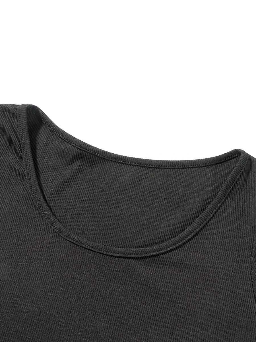 Women Sexy Black Solid Color A-Line Short Dress Ribbed Long Sve V-Neck Slim Fit Mini Dress for Party Club Beach StreetwearXJ250115