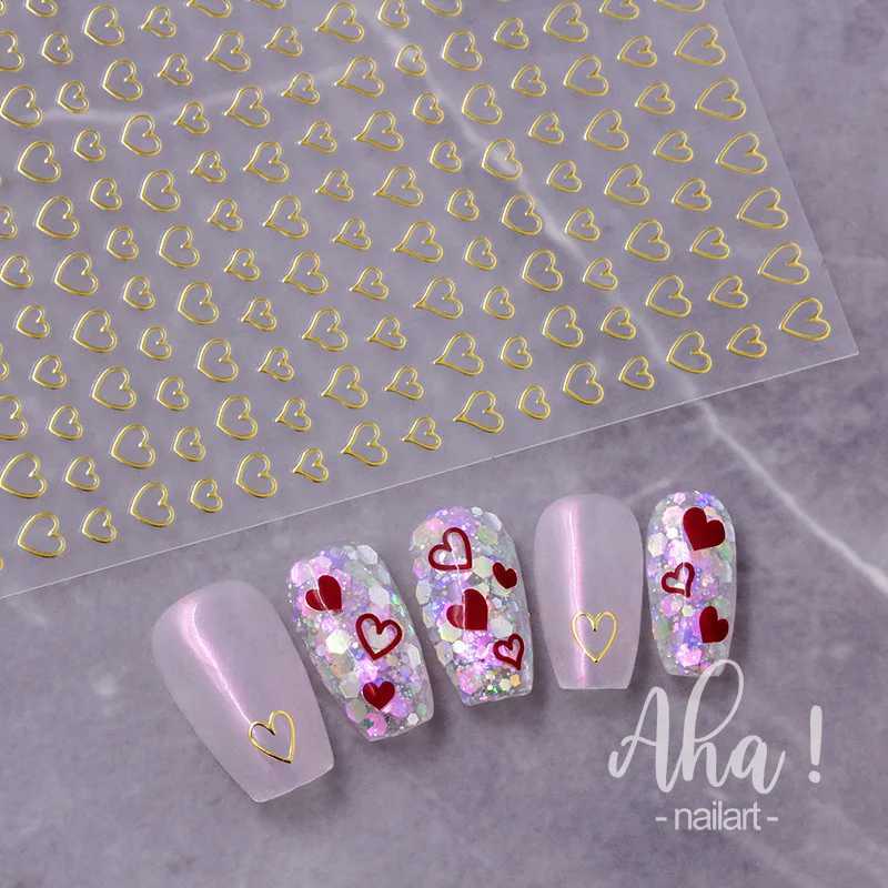 1pcs 3D Hollow Heart Nail Art Charms Stickers Kawaii Love Nail Decorations Decals Self Adhesive Manicure Slider Accessories DIYXJ250120