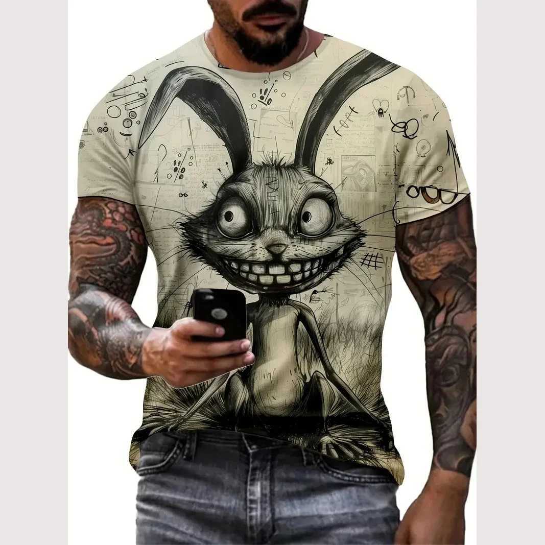 Funny 3D Animal Printed T Shirt For Men Street Trend Harajuku Clothing Casual O-neck Short Sleeve Fashion Breathable Summer TopsXJ250117