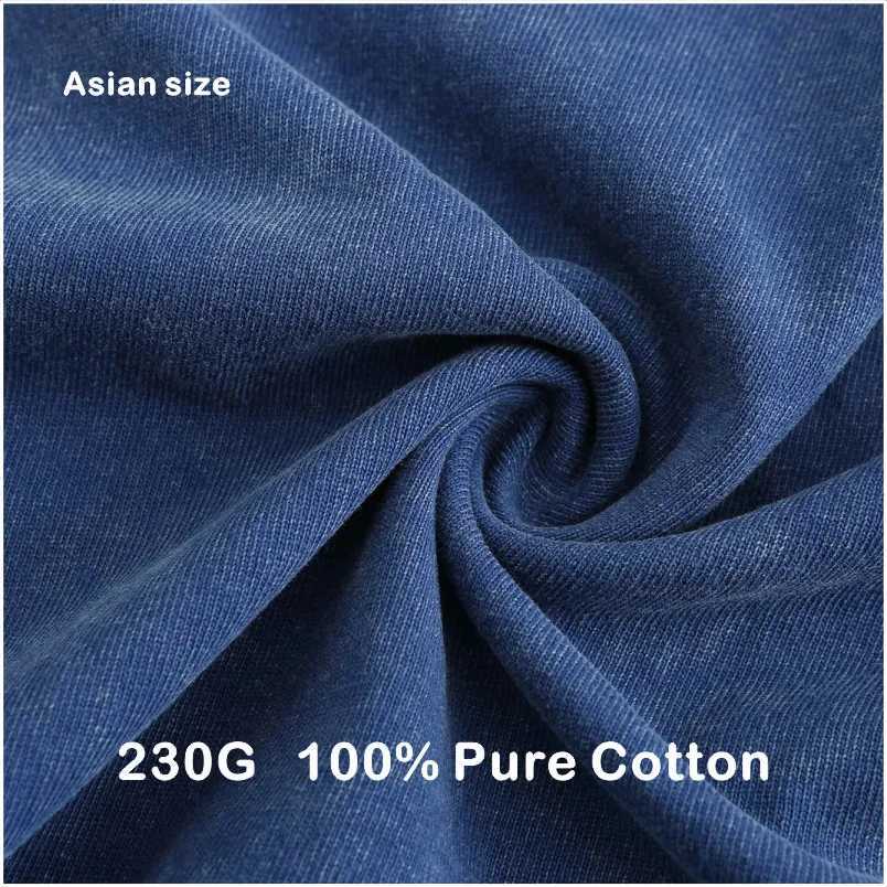 Customized T-shirt With Your Hip-hop Street Mens 100% Pure Cotton Loose Fit Distressed Printed Embroidery Personalized Top X250203