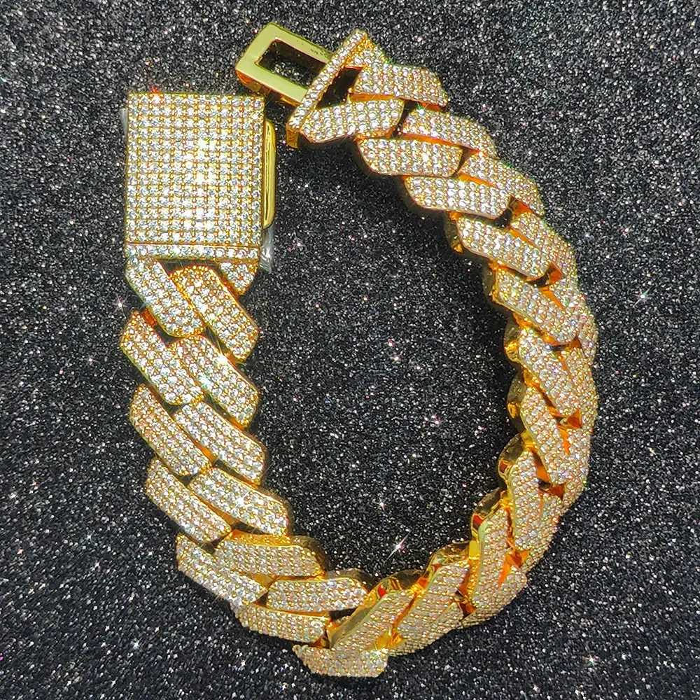 High Quality Hip Hop Jewelry 20mm Bling d Out Necklace Three Row Thick And Heavy Cuban Link Chain Necklace For MenXJ250114