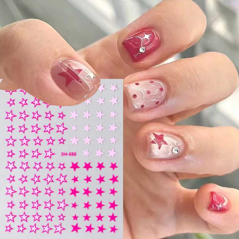 Star Nail Art Sticker Y2K Five Pointed Star Sweet Cool Simple Punk Style Self Adhesive Slider Nail Accessory Manicure DecorationXJ250120
