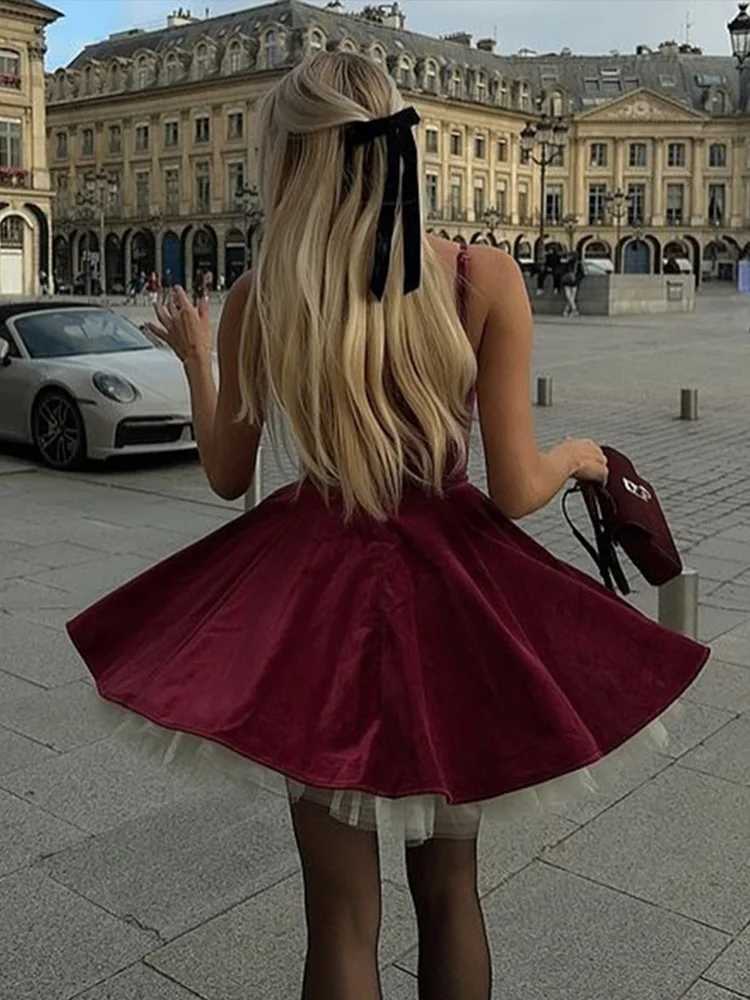 Sexy Tube Top Lace Dress Women Slim Sveless Pleated Mini A-line Party Dresses 2024 Fashion Solid Evening Strap Solid RobeXJ250115