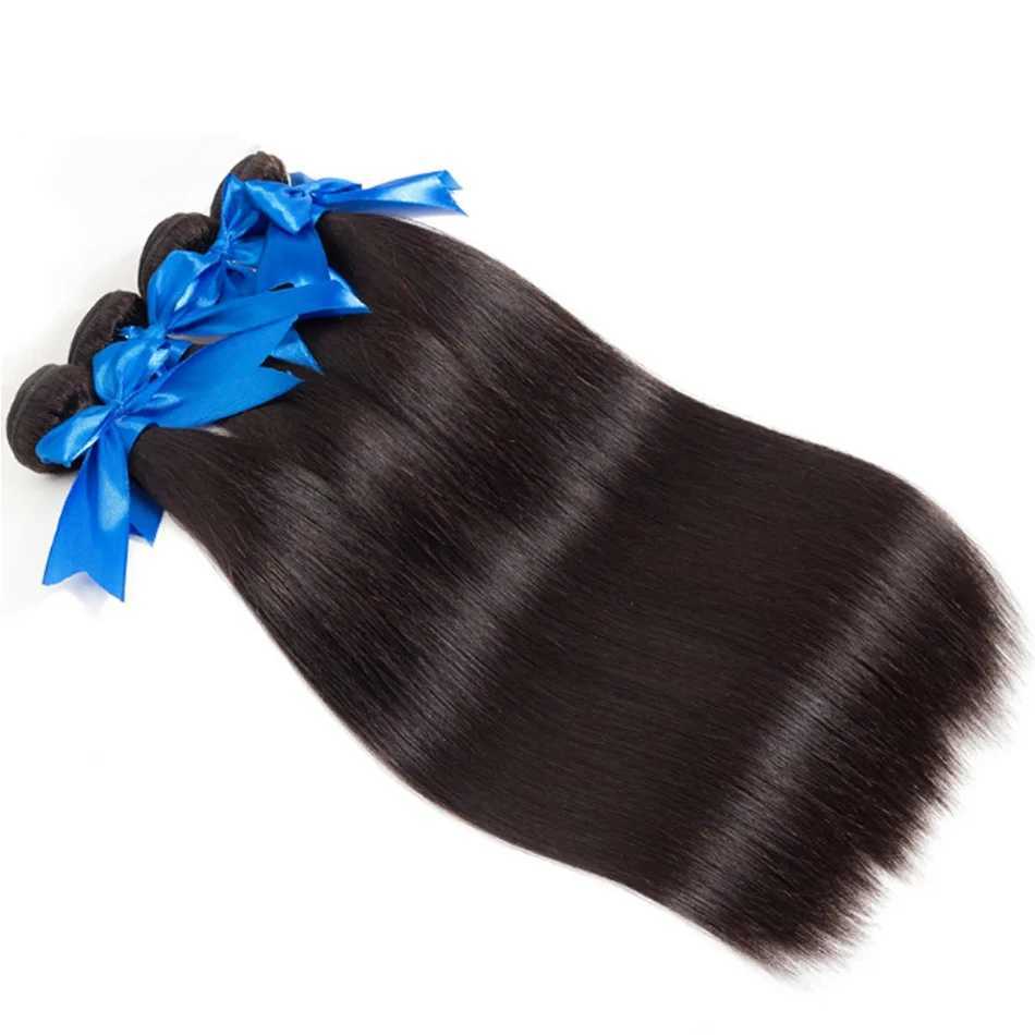 12A Peruvian Human Hair 3 Bundles With Clo Straight Virgin Human Hair Bundles With Frontal Natural Black Hair ExtensionsXJ250120
