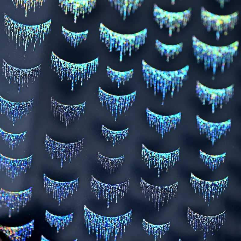 Foil stamping aurora burst french gradient nail stickers crown nail appliqus waterfall tassels nail art decorationsXJ250120