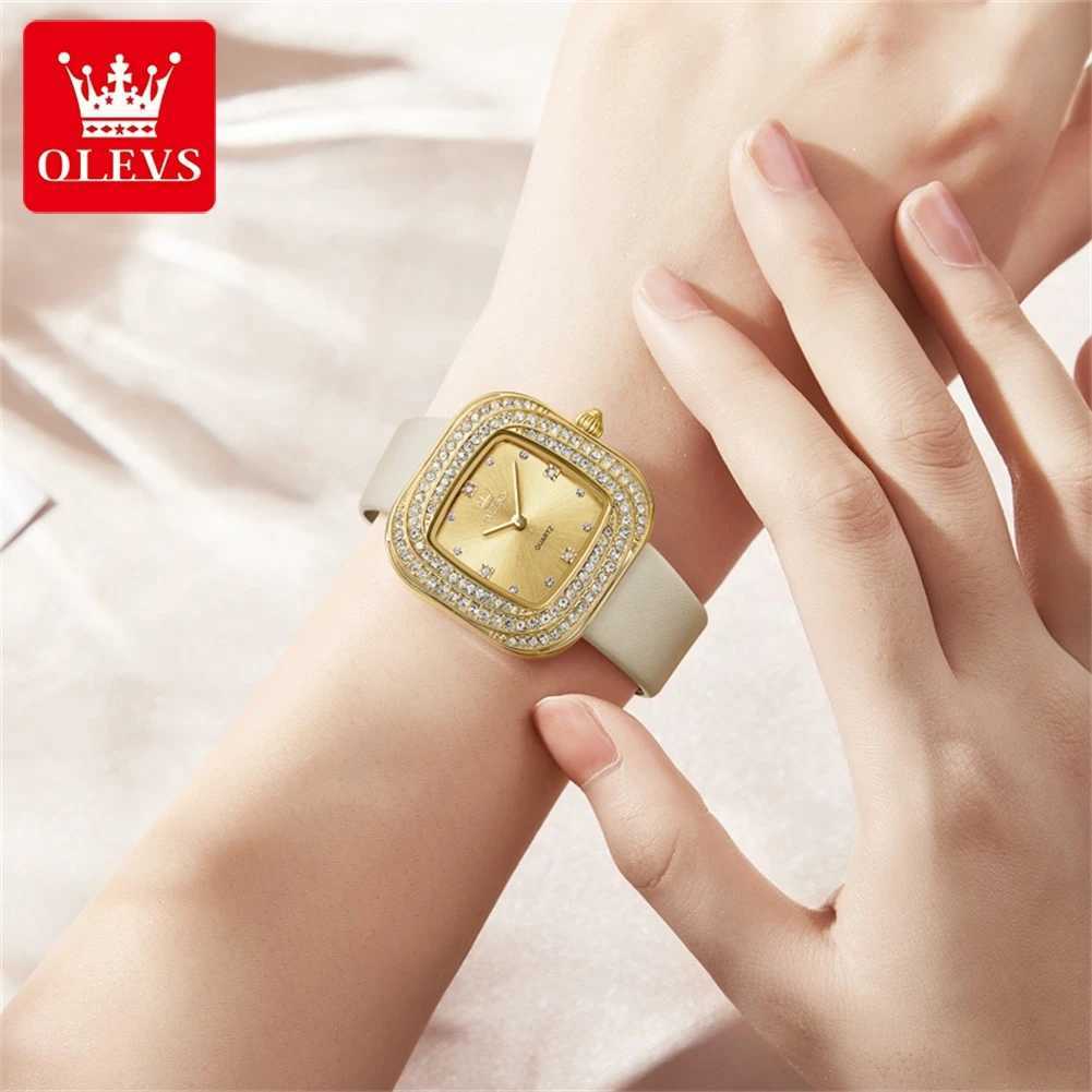OLEVS 5512 Luxury Fashion Diamond Quartz Watch For Wen Waterproof Elegant Wan Wristwatch Leather Dress Watches X250203