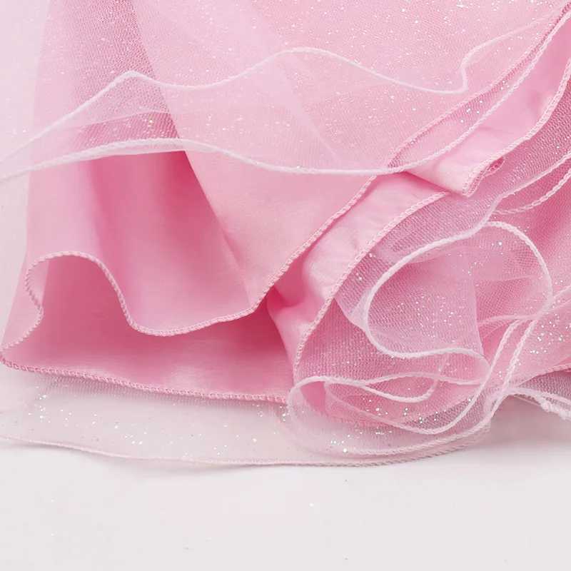 Rose Flowers Baby Girls Dress Summer Sleeveless Mesh Party Princess Dress Piano Performance Costume Birthday Gift Kids Clothes X250203