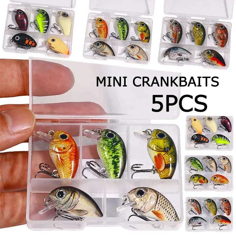 5Pcs Mini Fishing Lure Set 3cm 2/1.5g Artificial Fish Baits Topwater Crankbaits Wobblers Crank For Bass Fishing Swimbait PescaXJ250122
