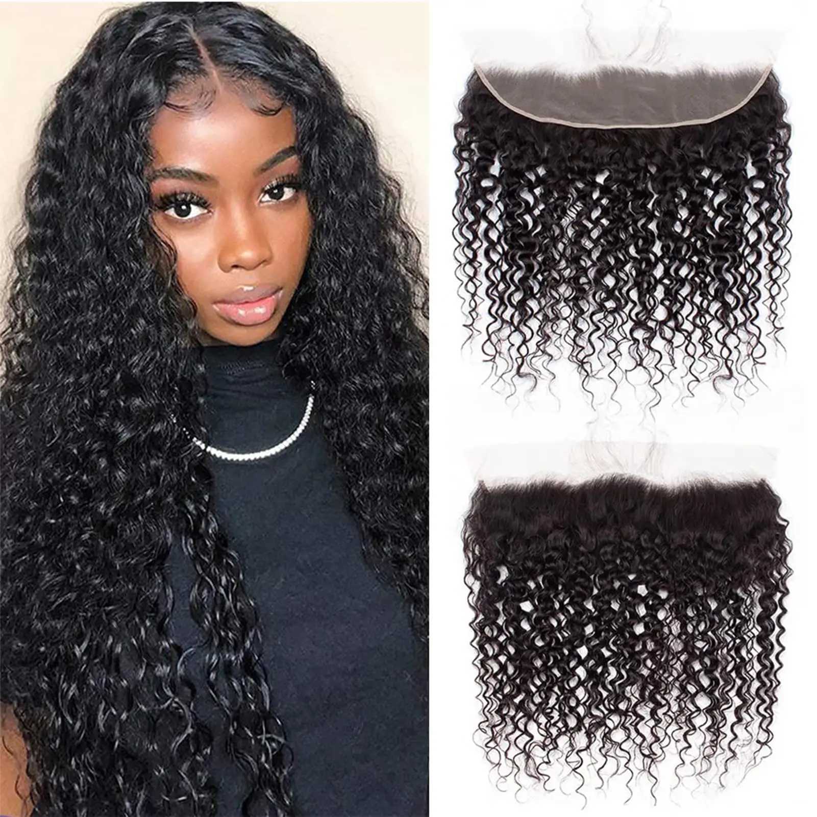 Kinky Curly Lace Frontal Only 13x4 Lace Frontal Only Human Hair Melt Skins Remy Hair 4x4 Real Lace Clo OnlyXJ250120