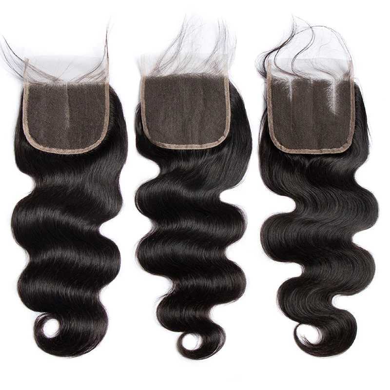 4x4 Water Wave Clo 12A Human Hair Brazilian Lace Clo Deep Curly Straight Body Wave Lace Clo Remy Human Hair CloXJ250120