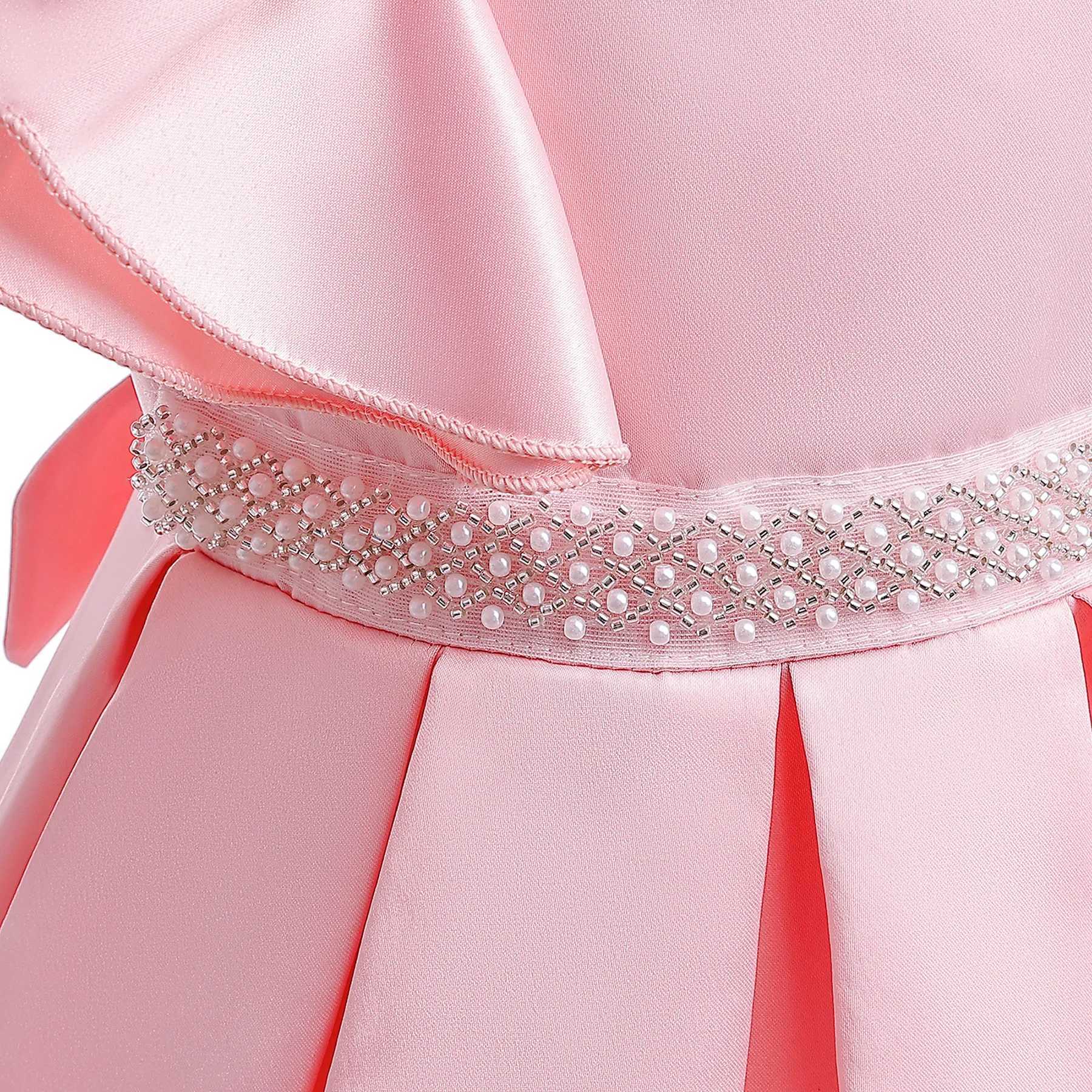 3 4 5 6 8 10 Year One Shoulder Girl Dress New Fashion Summer Little Princess Baby Dress Piano Performance Dress Childrens Clothing X250203
