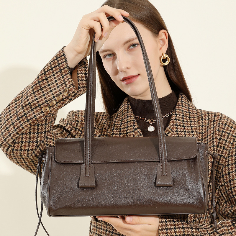 Bag New Autumn Winter Products: Vegetable Tanned Cowhide Armpit High-End Feel, Hand-Held Pillow, Women's Bag, Popular And Versatile Single Should
