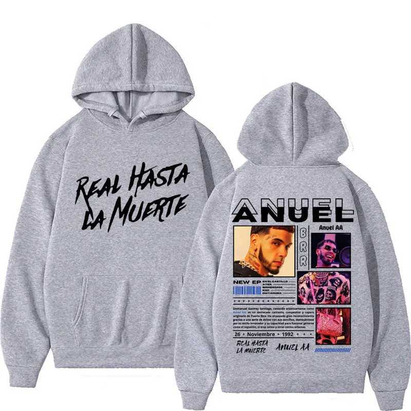Rapper Anuel AA Real Hasta La Muerte Hoodies Men Women Hip Hop Retro Style Sweatshirt Pullover Harajuku Fashion Oversized HoodedXJ2500118