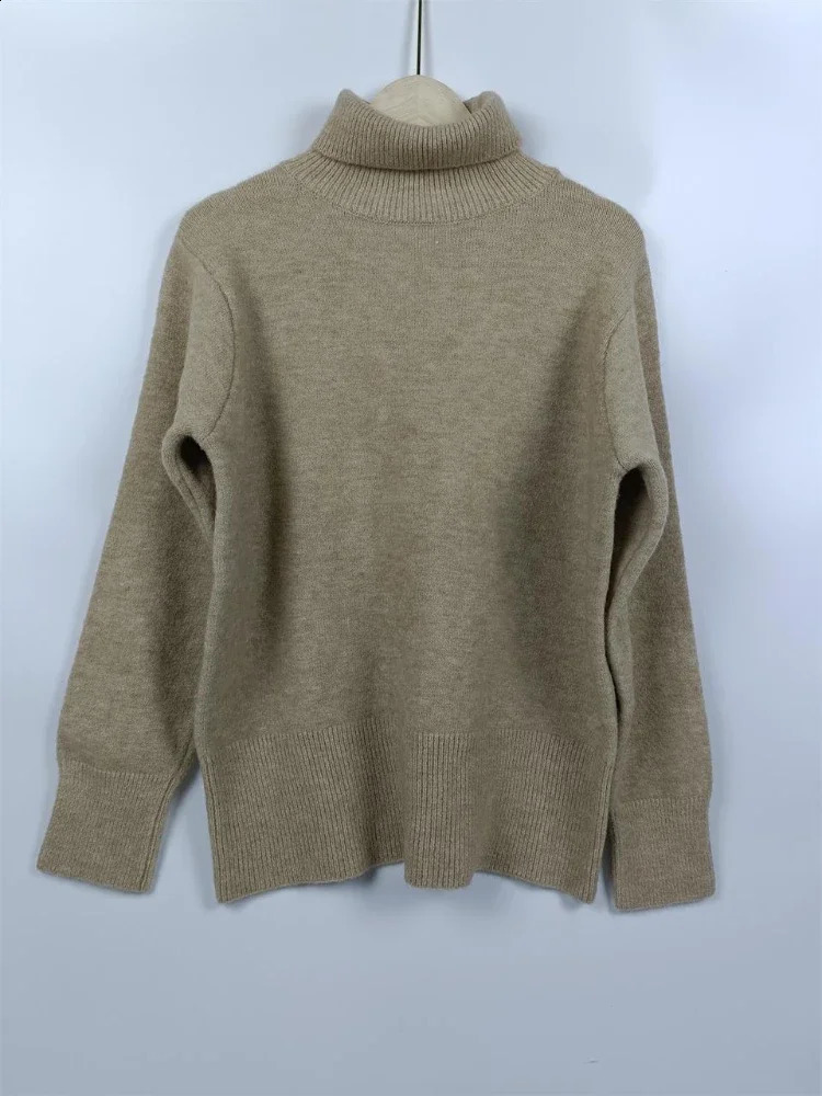 Womens Turtleneck Sweater Autumn Winter Korean Fashion Loose Black Long Sleeve Top Solid Color Simple Casual Women Pulovers 250117