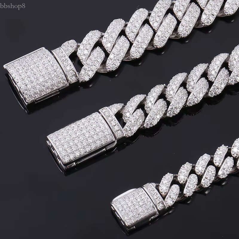 Cuba Chain 6MM sier hip hop jewelry men's bracelet cuban k chain moissanite