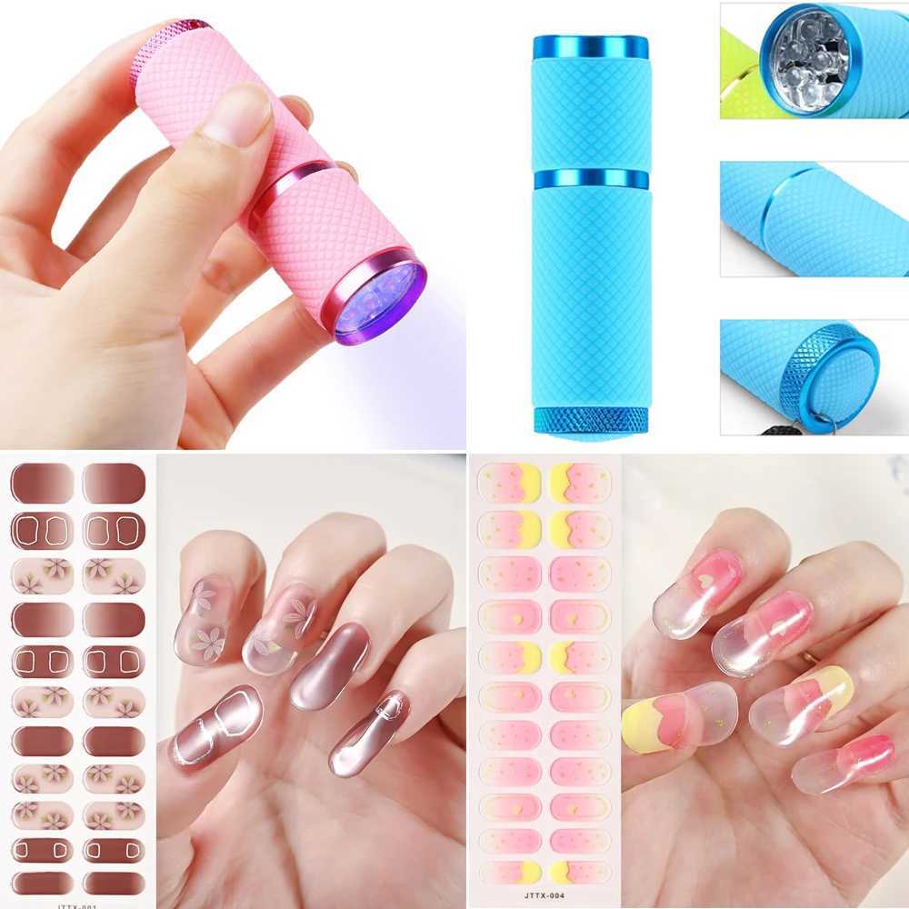 1Sheet Cured Gel Nail Strips Sticker Long-Lasting Nail Polish Strips Wraps Full Cover Gel Nail Art Stickers UV/LED Lamp RequiredXJ250120