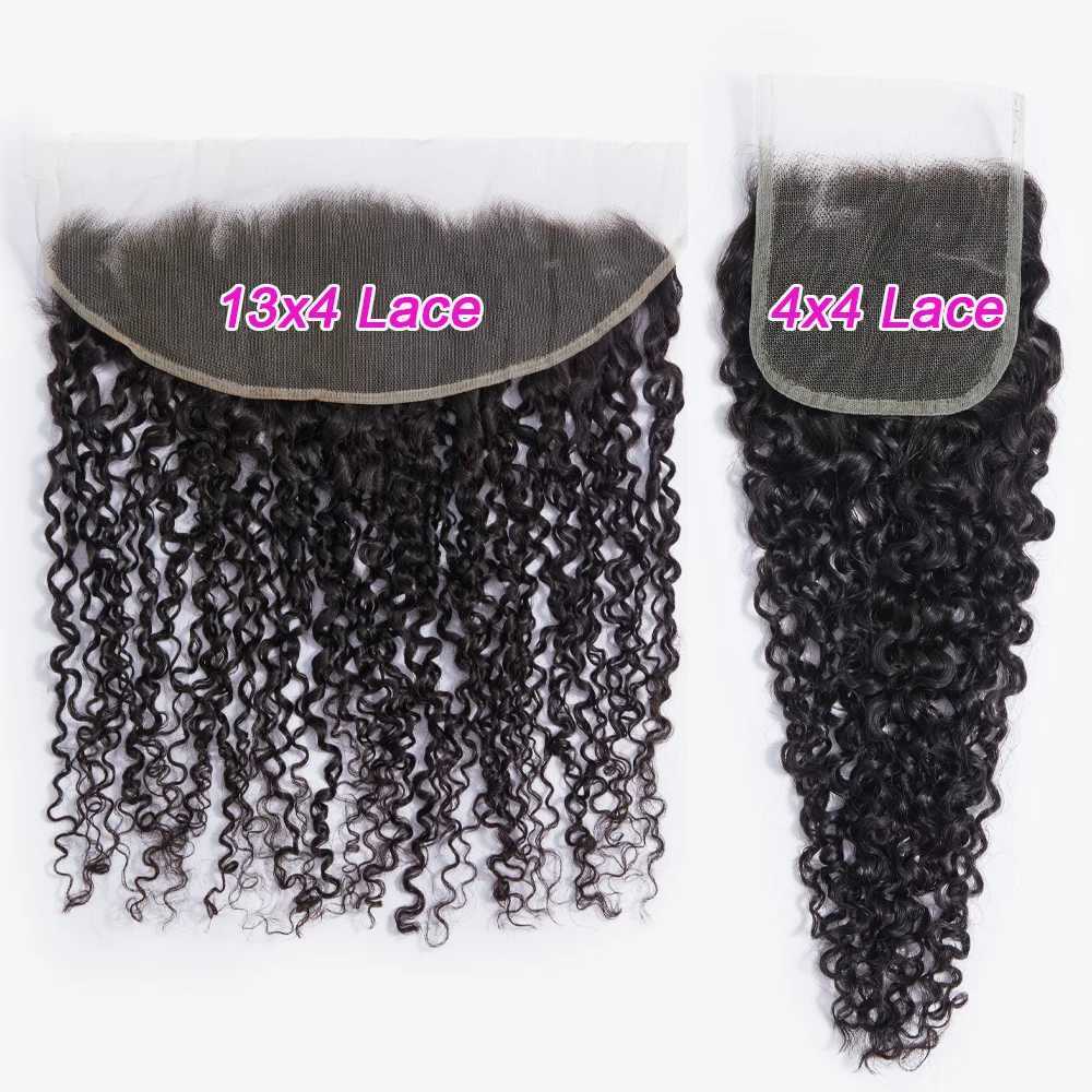Brazilian 3B 3C Spirals Curly Bundles With Frontal 10A e Curl Virgin Human Hair Extension Kinky Curly Weave With CloXJ250120