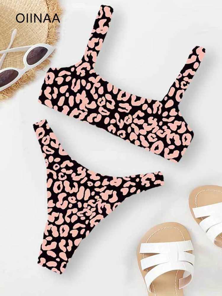 OIINAA Swimwear Women Sexy Print Bikini Set Fashion Beachwear Summer Fe Two-pieces Thong Bather Bathing Suit 2024 BiquinisXJ250120