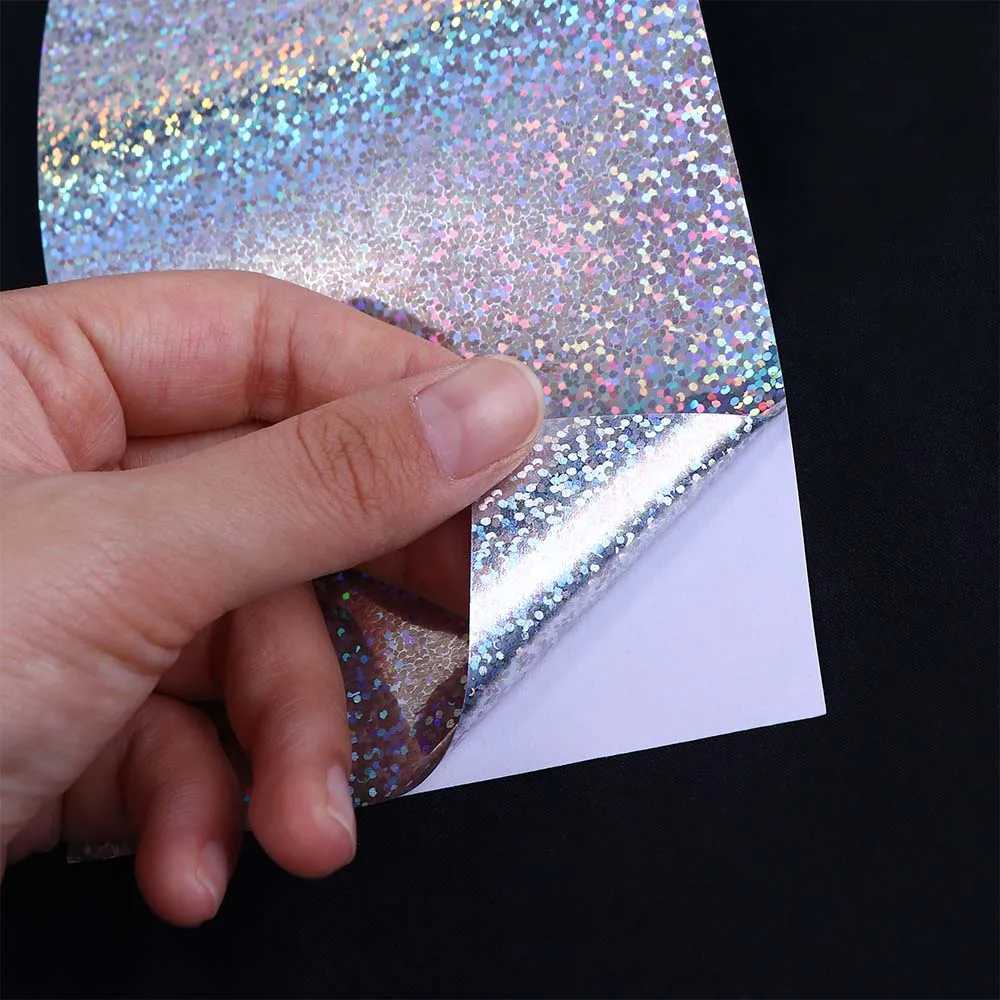 Fishing Lure Stickers 5pcs/lot 20X10cm Silver Laser Waterproof Adhesive Sticker Fishing Lure Refit DIY Material AccessoriesXJ250122