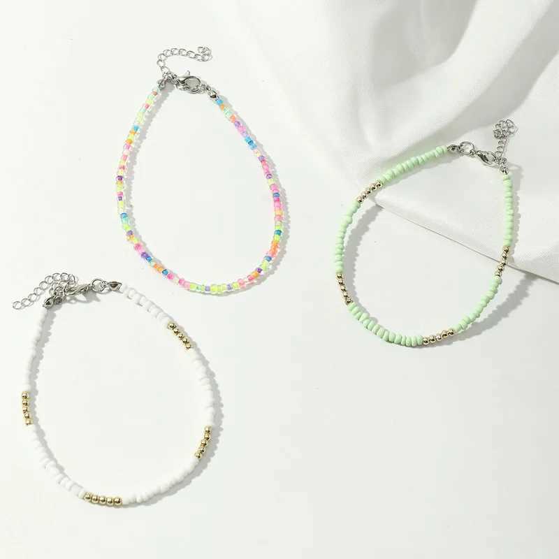 3Pcs/Set Bohemian Colorful Beaded Beads Anklets for Women Summer Ocean Beach Handmade Ankle Bracelet Foot Leg Beach Chain GiftXJ250121