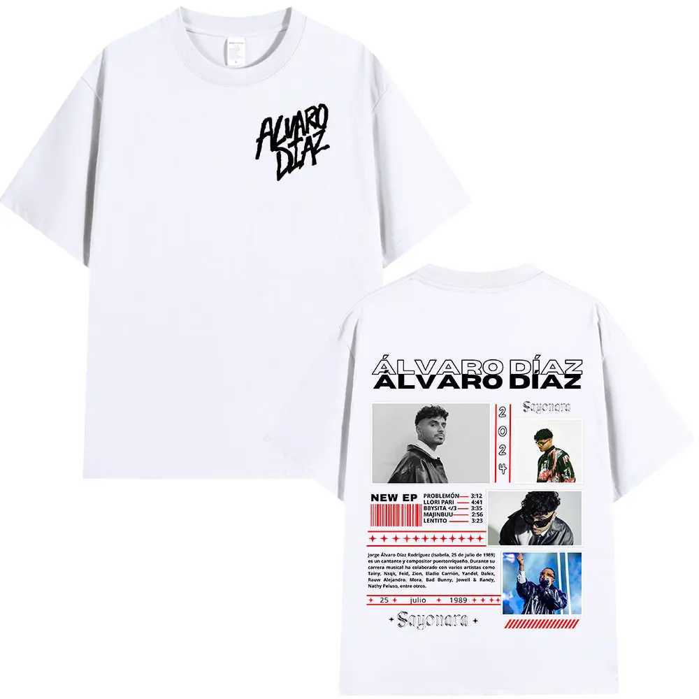 Rap Alvaro Diaz Sayonara Album Merch T Shirts Mens Clothing Hip Hop Fashion Oversized Short Sleeve T-shirt Casual Cotton T-shirts X250203