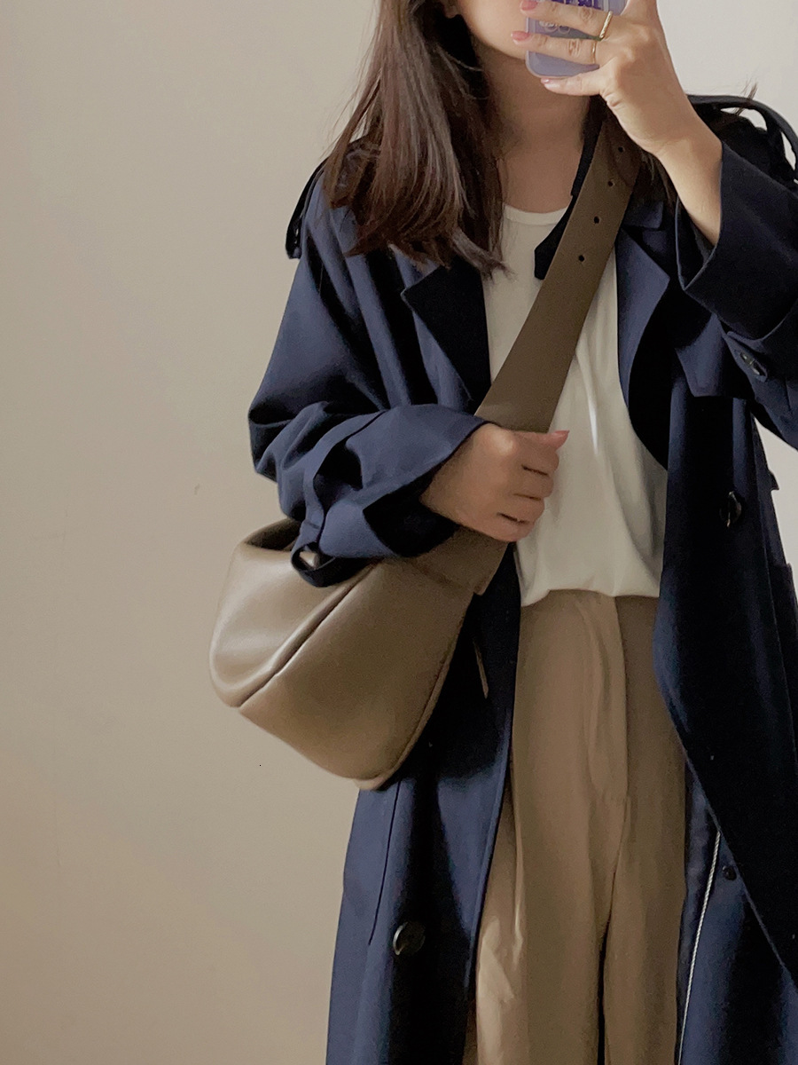 Bag Fashionable Pleated Lazy Crossbody Dumpling Genuine Leather Wide Strap Cloud Underarm 2024 New Single Shoulder Bag For Women