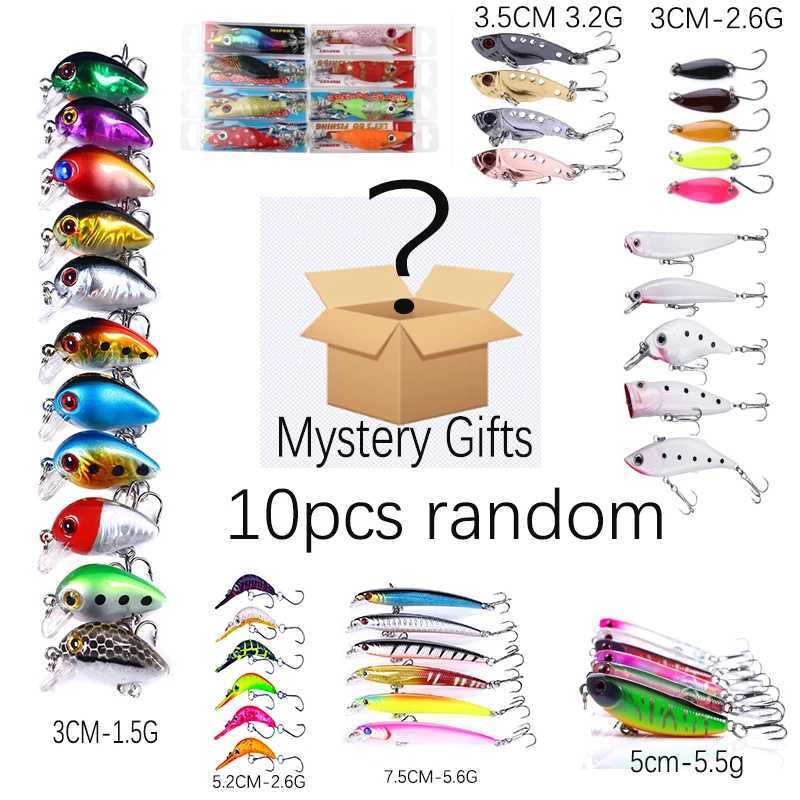 3-20 Pcs of Random Fishing Lure Minnow Popper Crankbait pencil VIB Wobble Bait Artificial Bait peche Sea fishingXJ250122