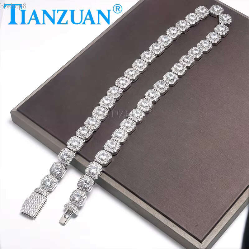 Hip Hop Cuban k Iced Out Tennis Chain Moissanite Necklace Bracelet for Men Women Fashion Jewelry