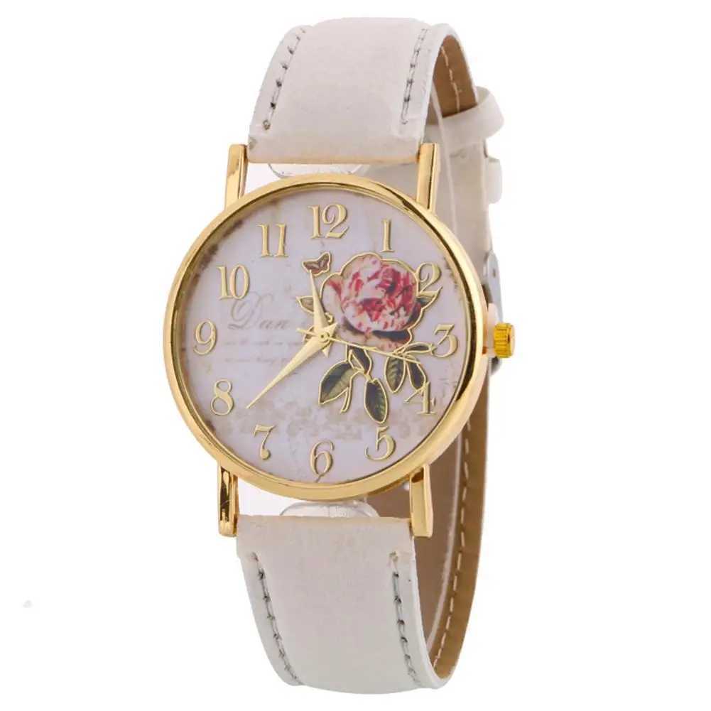 Rose round Dia watch elegant watch synthetic leather strap Arabic numeral quartz watch Montre Femme Christmas gift X250203