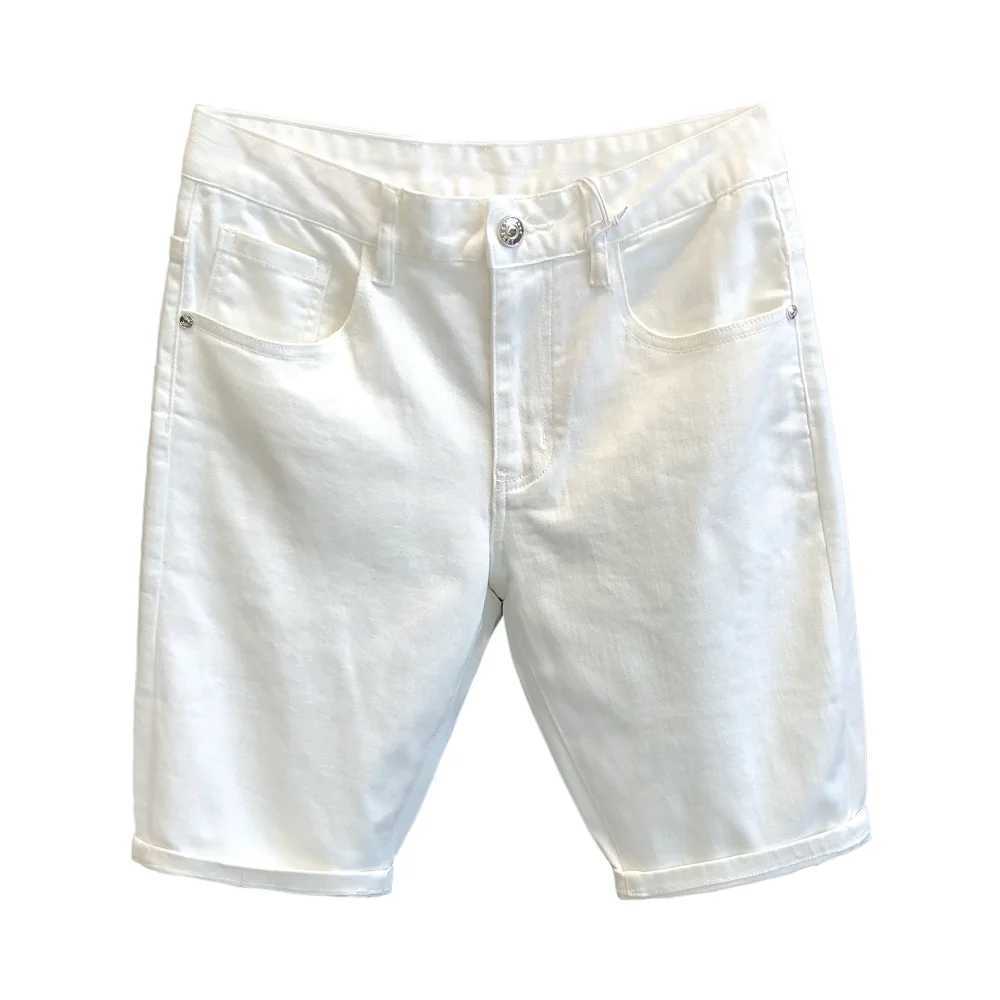 Summer Luxury New Arrival White Strtwear Korean Fashion Slim Jeans for Men Stretchable Fabric Casual Wear Mens Jeans Shorts X250203