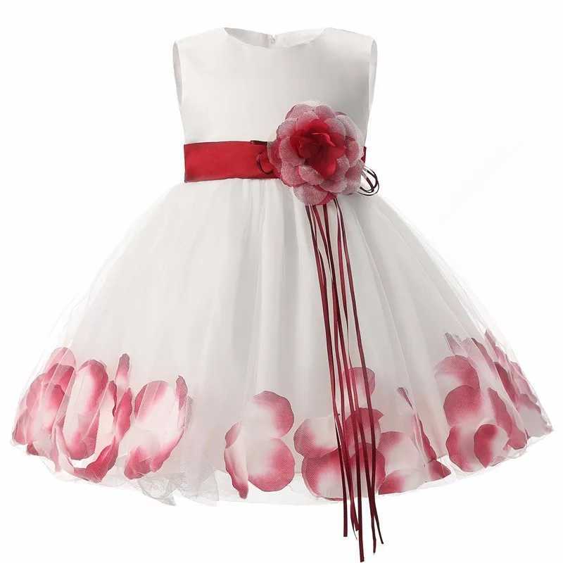 Newborn Baby Girl 1 Year Birthday Dress Petals Tulle Toddler Girl Christening Dress Infant Princess Party Dresses For Girls 2T X250203