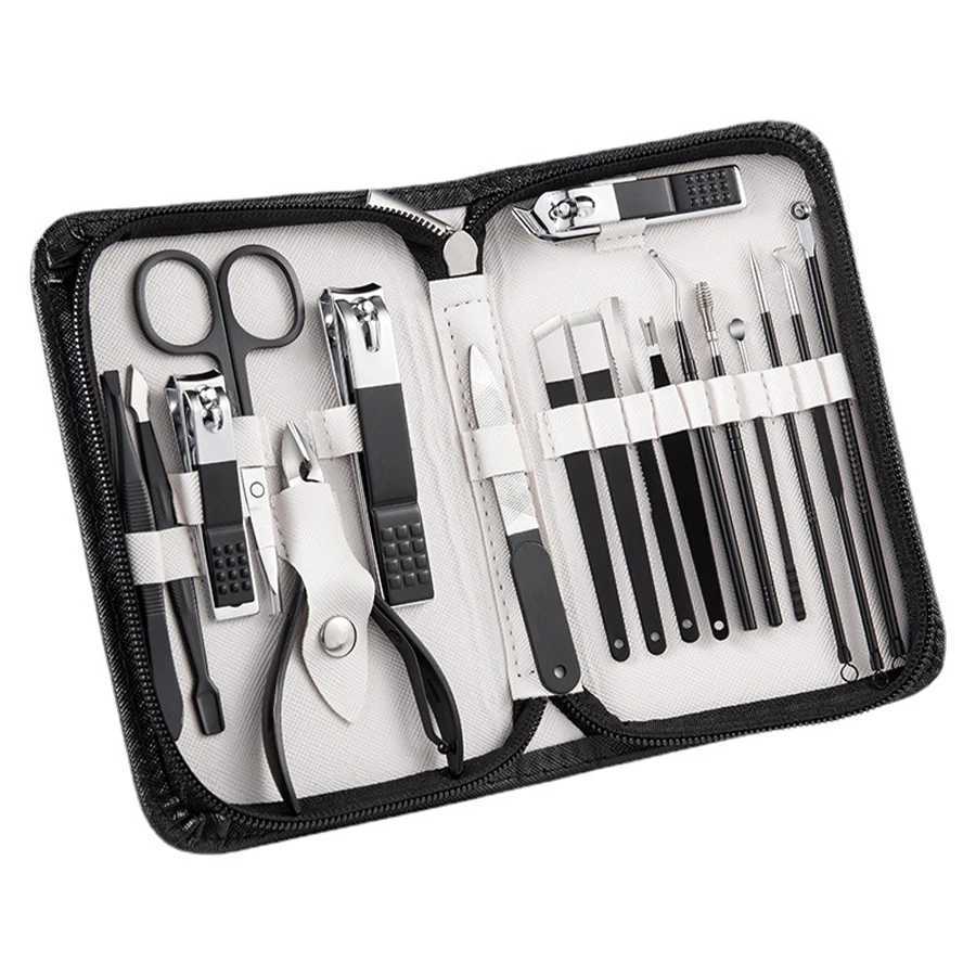 9/18 Pcs Professional Manicure Set Nail Clipper Set Beauty Set Zipper Pack Stainless Steel Portable Leather Travel Luxury GiftsXJ250116