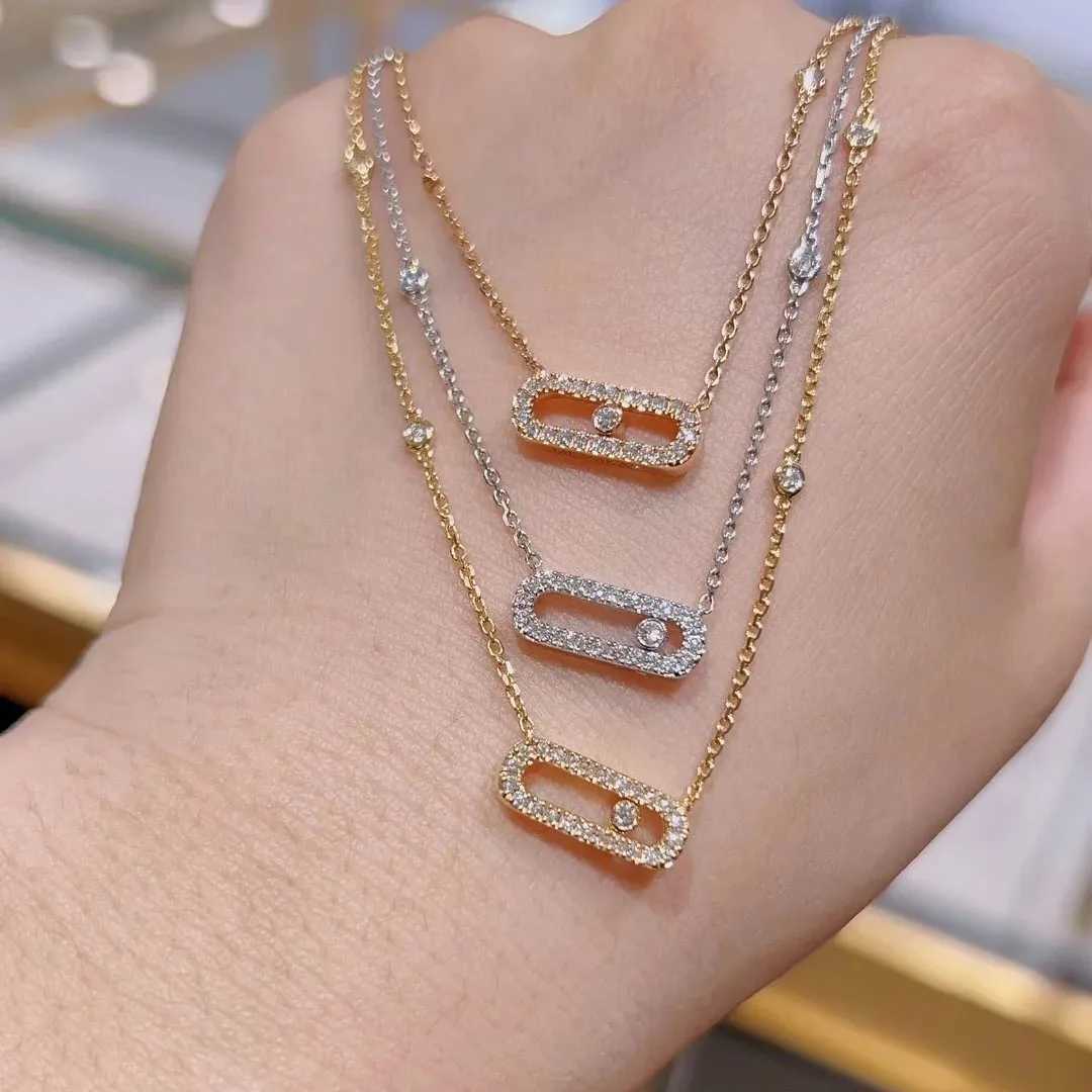 925 Sterling Silver Single Sliding Luxury Womens Diamond Jewelry Necklace Exquisite And Fashionable GiftXJ250114