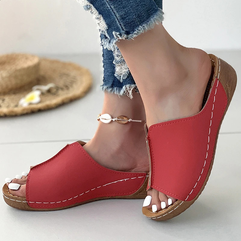 Women Shoes Sandals Summer Party Walking Shoes Slip On Sandals Ladies Wedge Shoes Woman Casual Female Footwear Slippers Woman 250113
