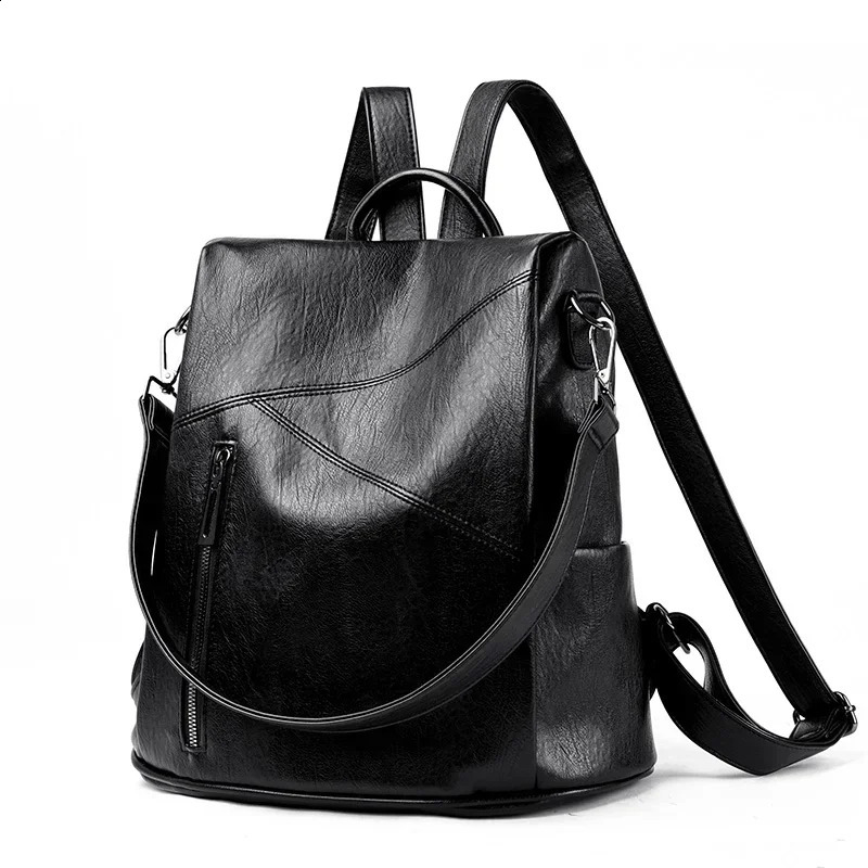 Fashion Solid Flap Pocket Backpacks High Quality PU Simplicity Bags for Women Large Capacity Interior Compartment Backpacks 250122