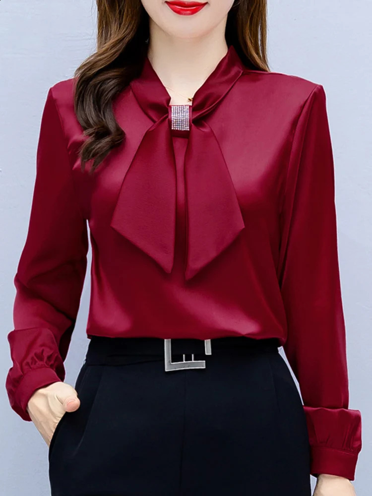 Blusas Mujer De Moda Long Sleeve Blouse Women Bow Collar Chiffon Shirt Tops Blouses Shirts Blusa Camisas F335 250110