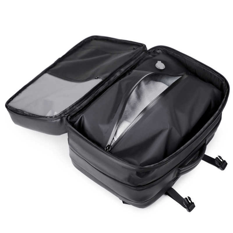 Vacuum compression expandable backpack password lock dry wet separation travel bag mens large capacity backpack computer bag