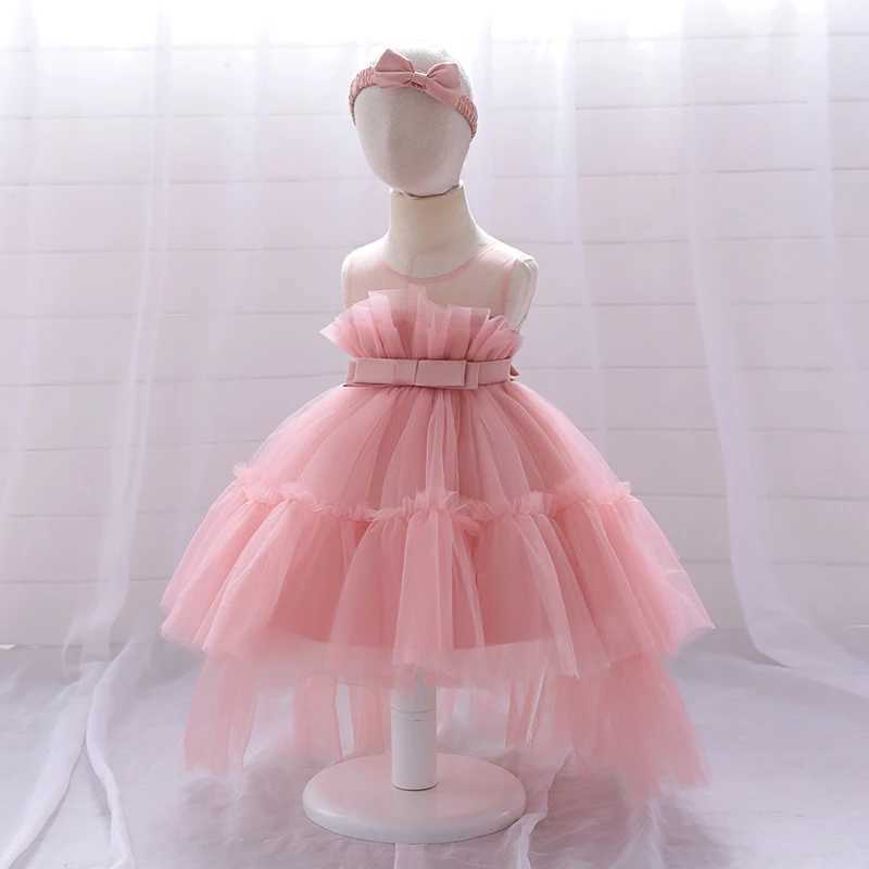 Toddler Trailing Ceremony 1st Birthday Dress For Baby Girl Clothes Baptism Fluffy Princess Dress Girls Dresses Party Gown 0-2Y X250203