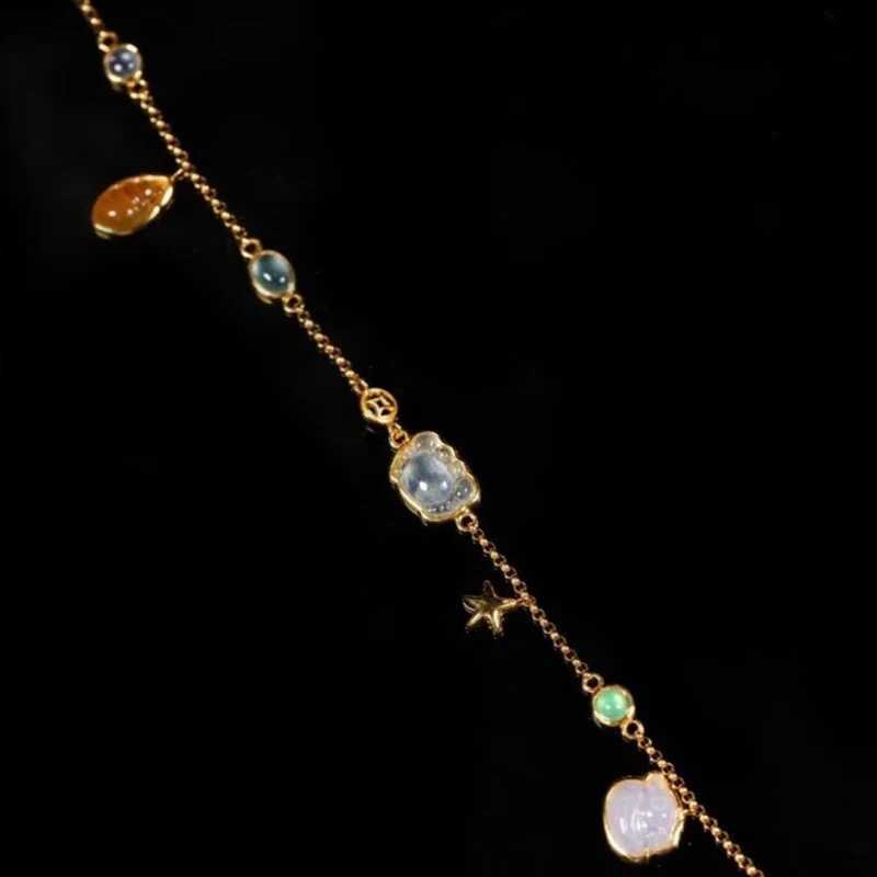 anry Multicolor Zircon Pendant Anklets For Women Girls French Vintage Gentle Temperament Simple Summer Beach Party JewelryXJ250121