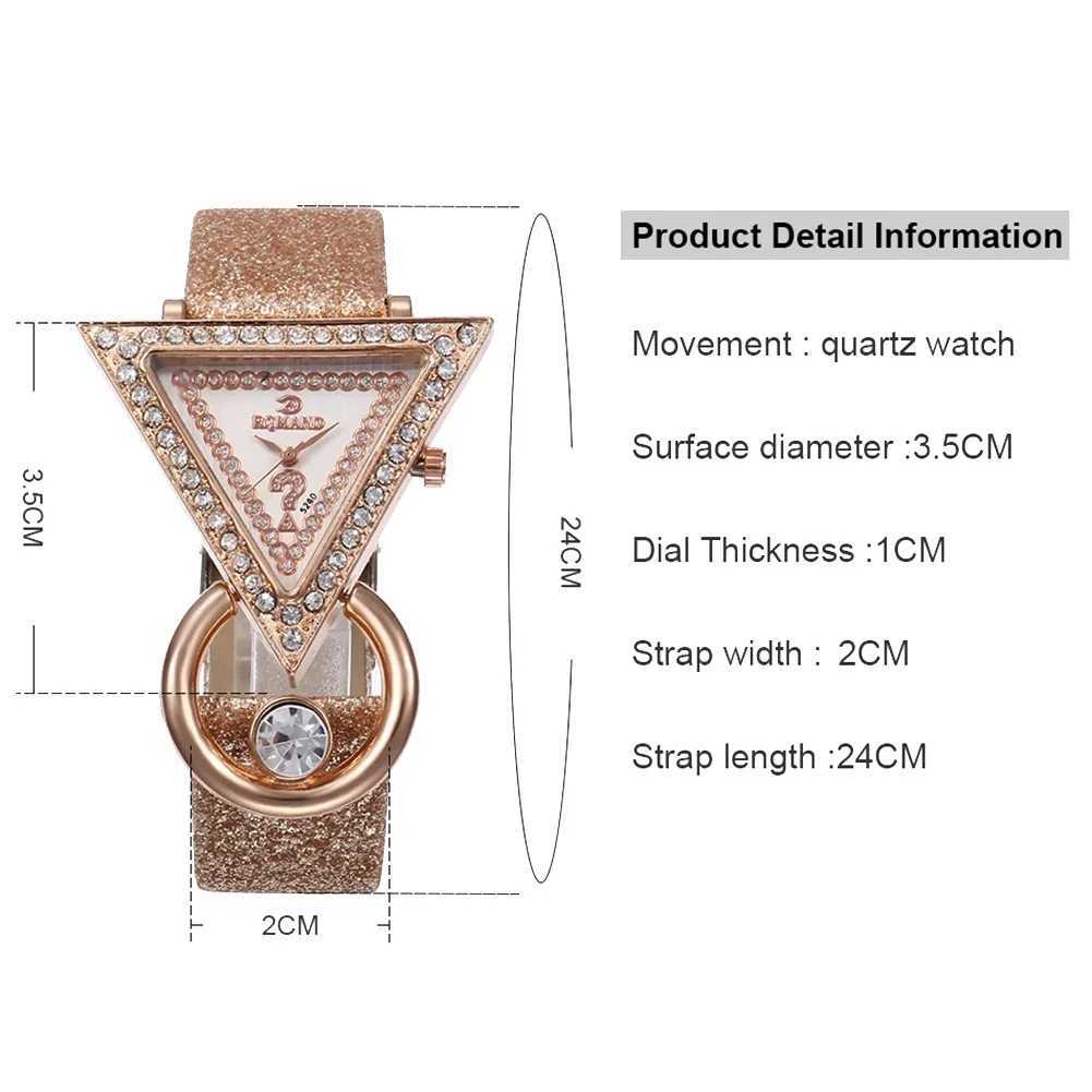 2024 Wen Watches Creative Luxury Triangle Rhinestone Dial Frosted Strap Ladies WristWatch Fashion Quartz Watch Womens Watches X250203