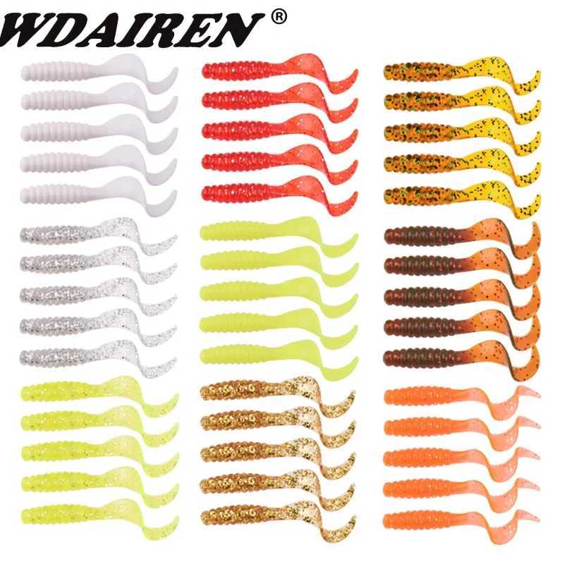 10 Pcs Soft Silicone Fishing Lure 4.8cm 1.2g Worm Jigging Wobblers Shrimp Fishy Smell Additive Tackle Bass Carp Artificial BaitsXJ250122