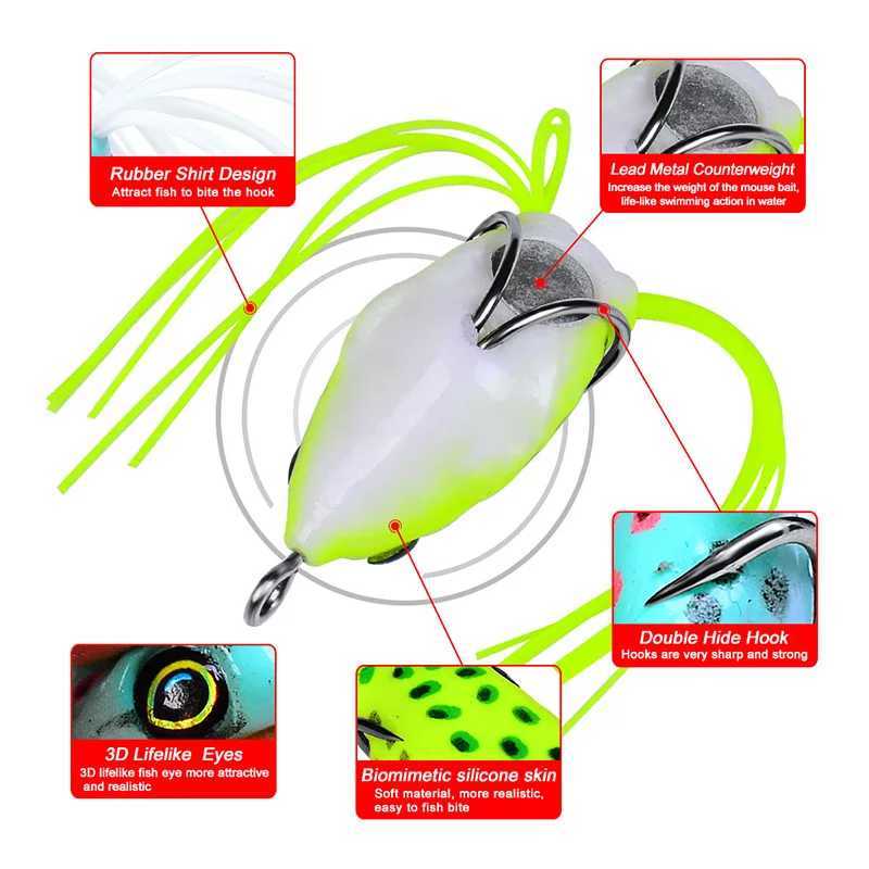 1Pcs Frog Lure Soft Tube Bait Plastic Fishing Lure 6g 9g 12g With Fishing Hooks Top Water Ray Frog Artificial Silicone BaitsXJ250122