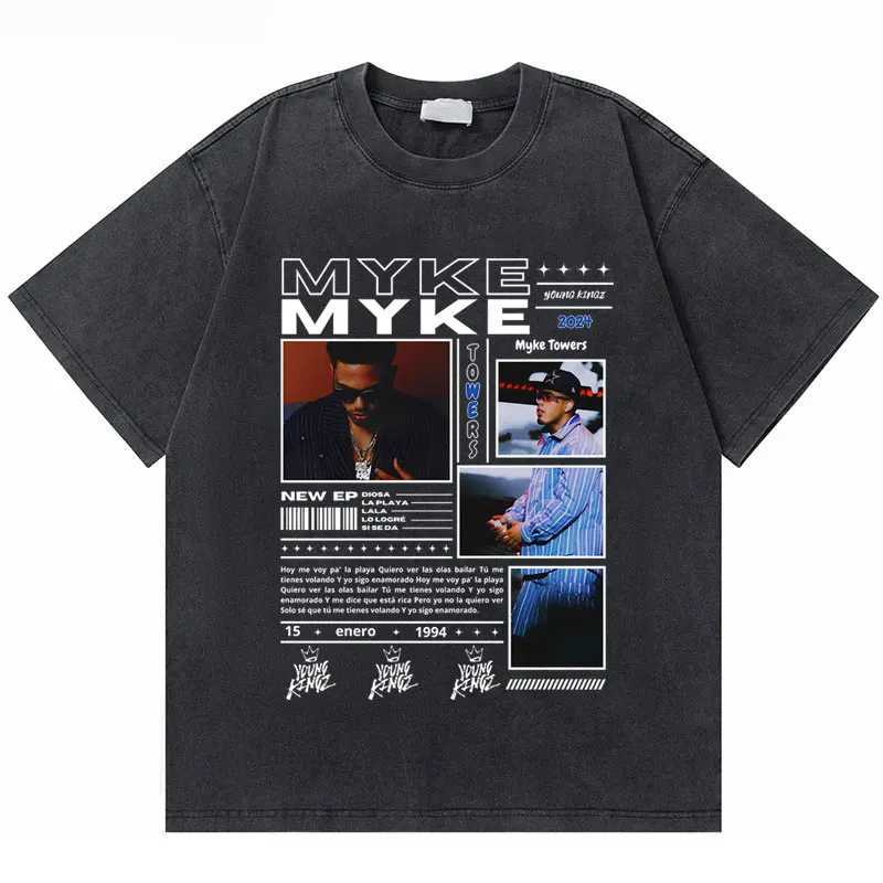 Washed Vintage Rapper Trueno Double Sided Print T-shirt Men Women Hip Hop Fashion Shirt Mens Cotton Casual Oversized T Shirt X250203