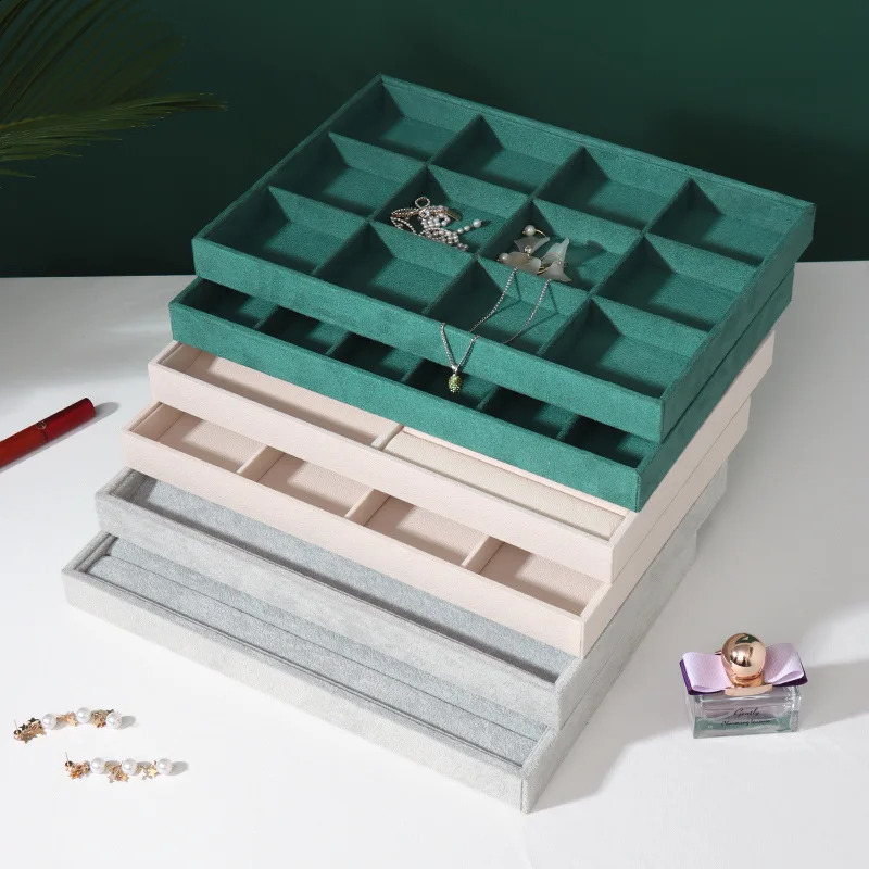 Fashion 1 Pcs Velvet Jewelry Display Tray Multicolor Organizer Holder Box Necklaces Bracelets Rings Storage Show Tray Case 250117
