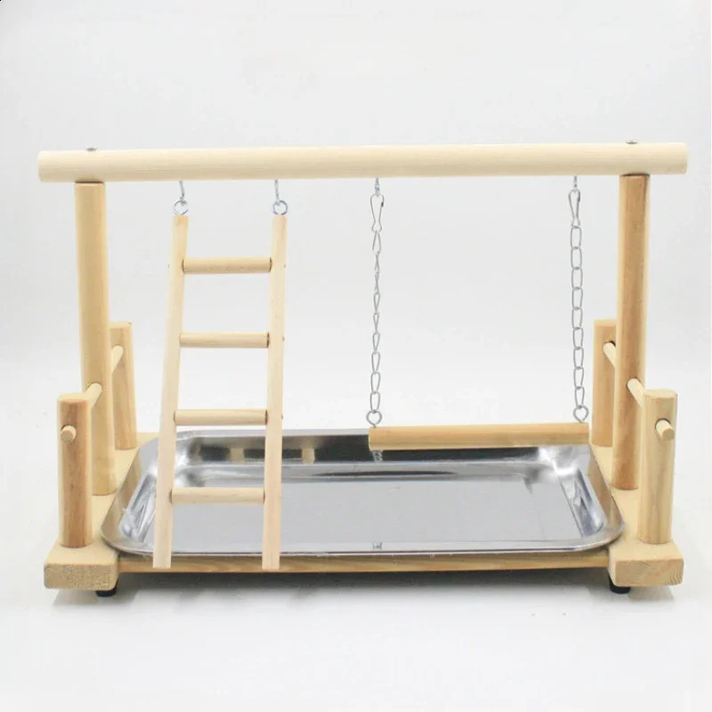 Parrot Station Rack Birdcage Play Stands Bird Wooden Playground Swing And Ladder Toy Bird Toy Supplies 250121