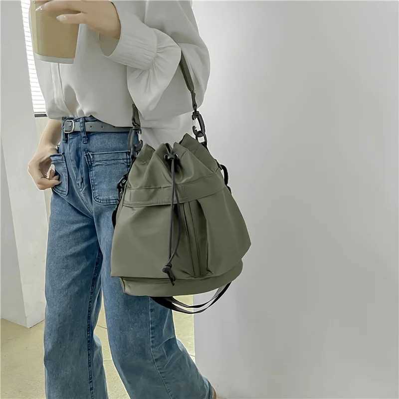 Fi Women Shoulder Bag Nyl Waterproof Women Large Capacity Casual Handbag Drstring Crossbody Bag Tote BagXJ250121