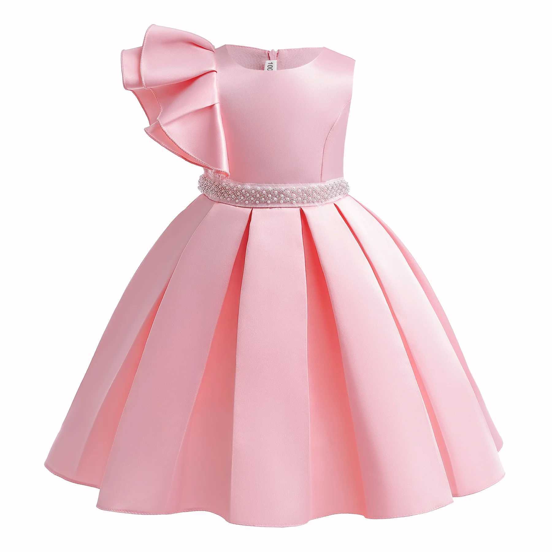 3 4 5 6 8 10 Year One Shoulder Girl Dress New Fashion Summer Little Princess Baby Dress Piano Performance Dress Childrens Clothing X250203