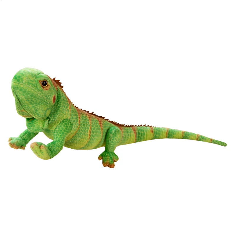 Lifelike Green Brown Iguana Lizard Figurine Model Cute Reptile Lizard Plush Toys Simulation Animal Stuffed Doll Boys Gifts 250118