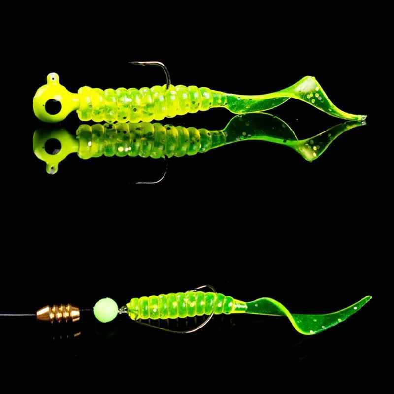 10 Pcs Soft Silicone Fishing Lure 4.8cm 1.2g Worm Jigging Wobblers Shrimp Fishy Smell Additive Tackle Bass Carp Artificial BaitsXJ250122