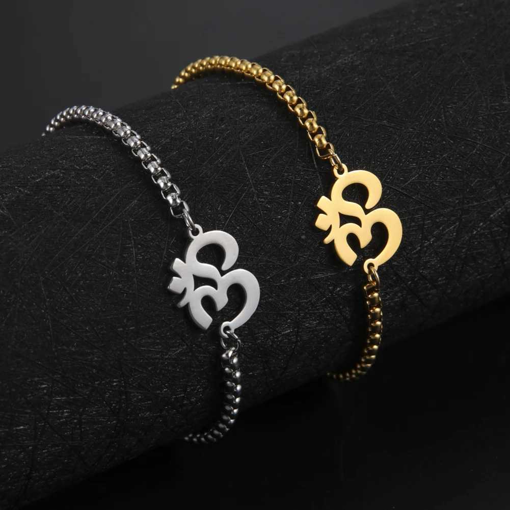 Indian Sanskrit OM Symbol Anklets For Woman Gold Color Delicate Buddhist Pendant Foot Chain Fashion Summer Jewelry AccoriesXJ250121